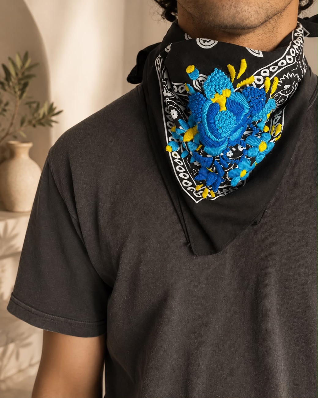 Bandana Noir Azur