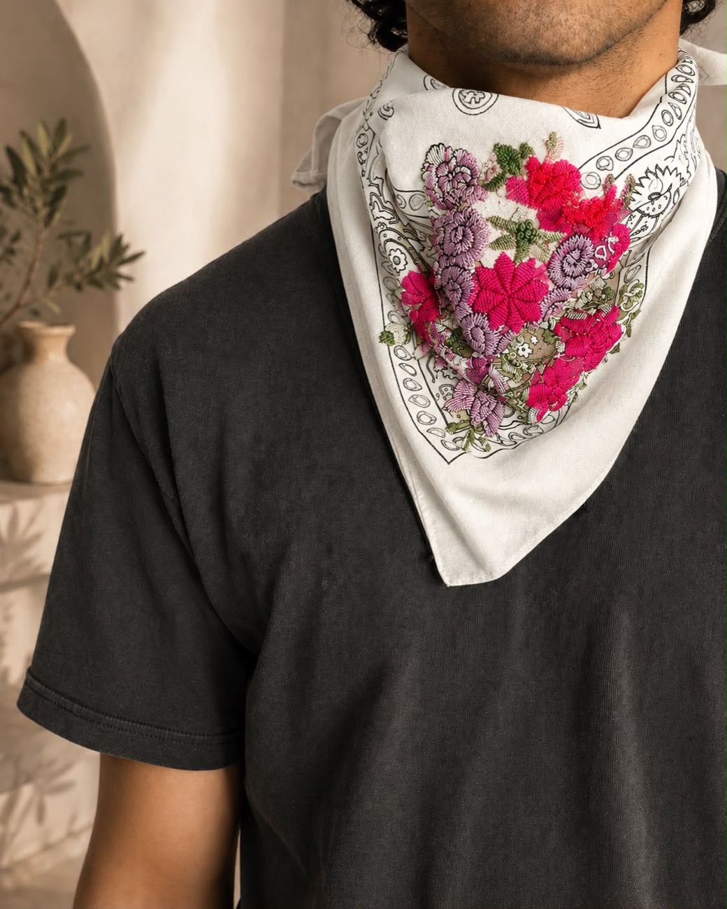 Bandana Blanc Fuchsia